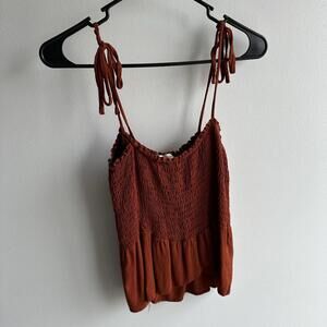 Moa Moa Women’s Crop Top Spaghetti Straps With Now Size Medium Bronze Color